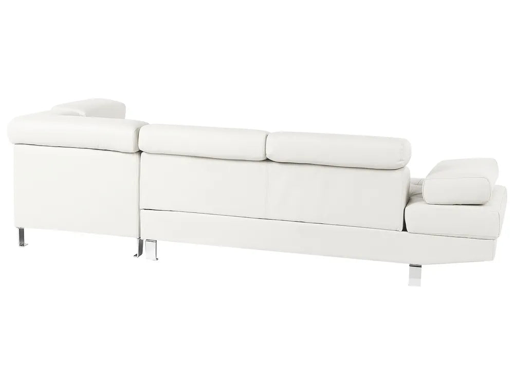 Corner Sofa 5 Seater  Faux Leather White Left Hand Tremee