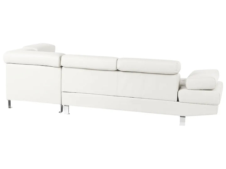 Corner Sofa 5 Seater  Faux Leather White Left Hand Tremee