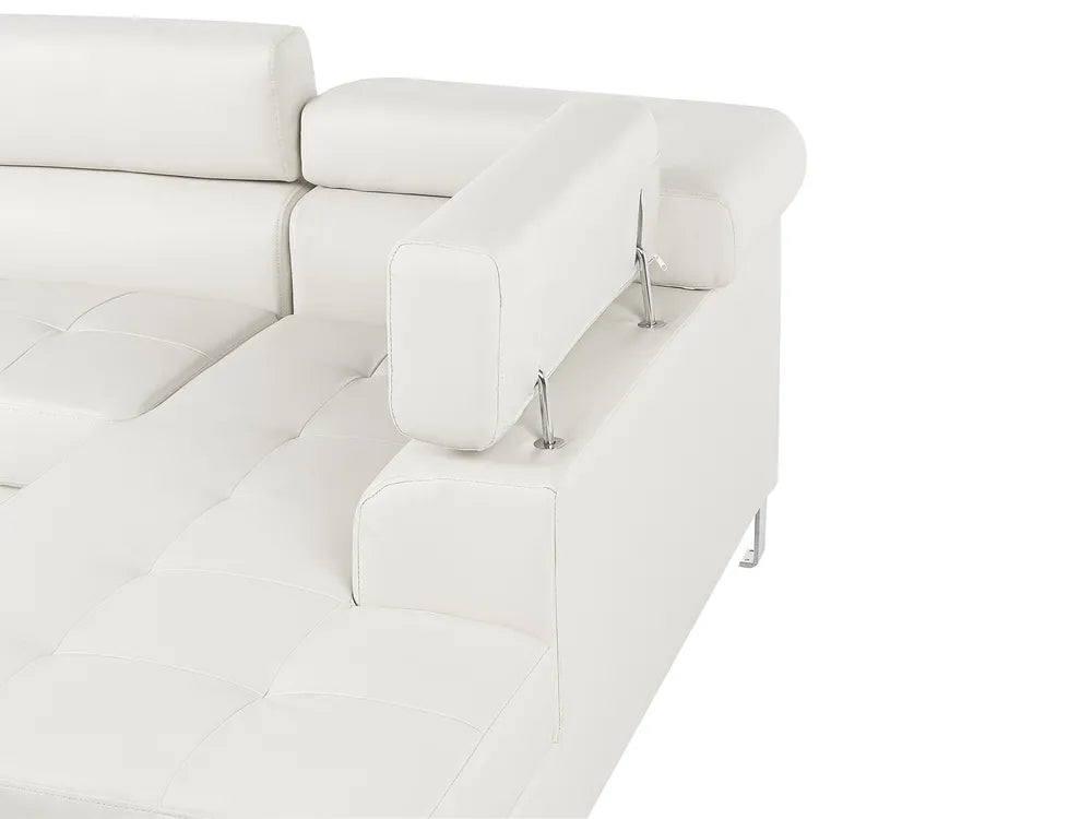 Corner Sofa 5 Seater  Faux Leather White Left Hand Tremee