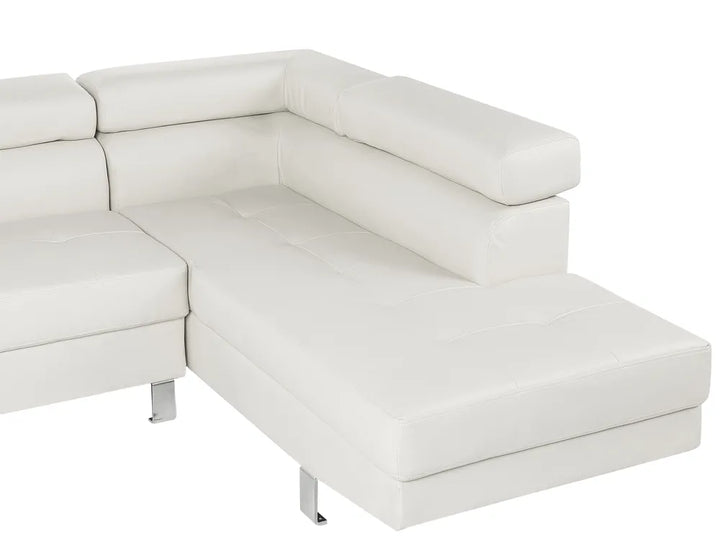 Corner Sofa 5 Seater  Faux Leather White Left Hand Tremee