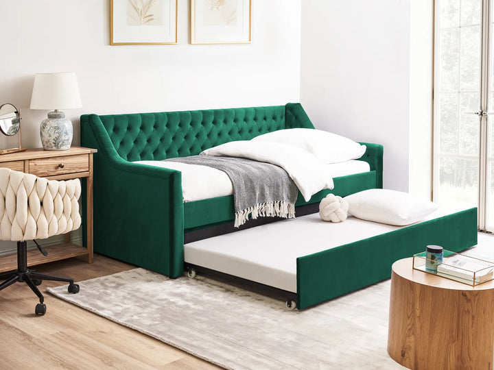 Trundle Bed Velvet 90 x 200 cm (EU Single) Emerald Green Thomson