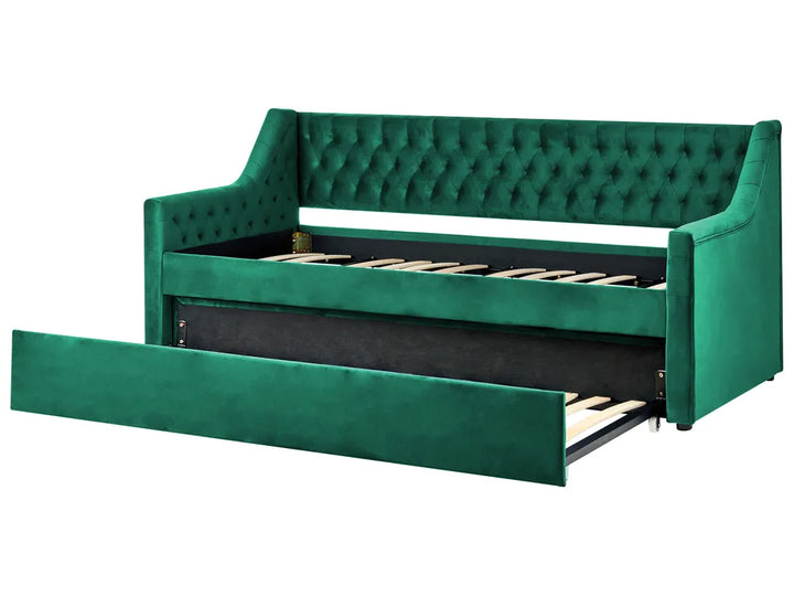 Trundle Bed Velvet 90 x 200 cm (EU Single) Emerald Green Thomson