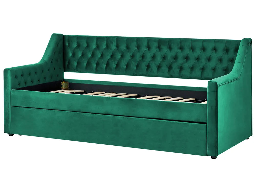 Trundle Bed Velvet 90 x 200 cm (EU Single) Emerald Green Thomson
