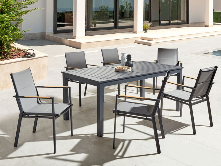 Skaloma Extending Garden Dining Table 180/240 cm 90 cm Metal Dark Grey