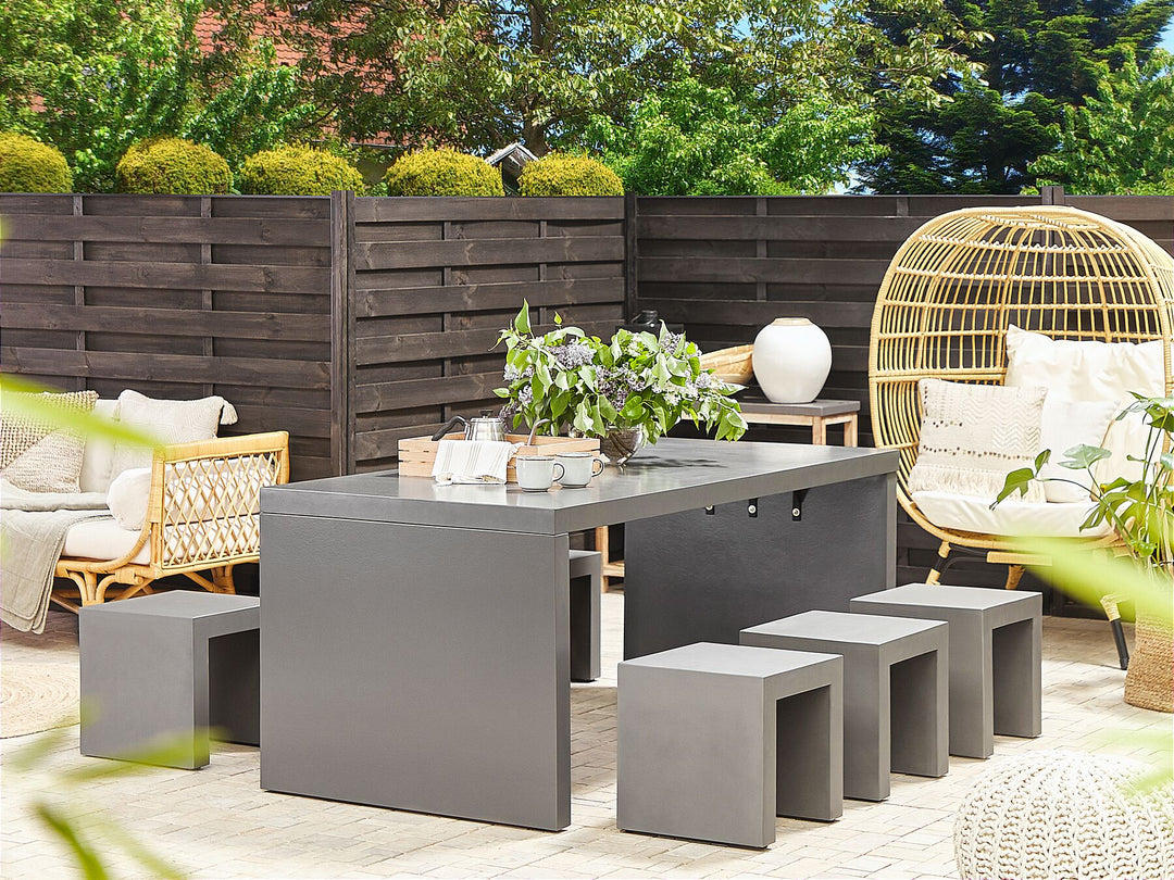 Taranto Garden Dining Table 180 cm 90 cm Concrete Grey
