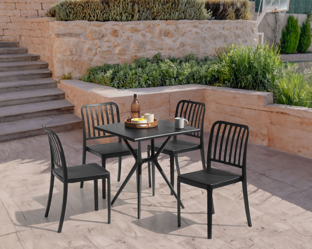 Piave Garden Dining Table  70 cm 70 cm Black
