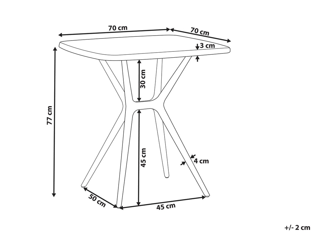 Piave Garden Dining Table  70 cm 70 cm Black
