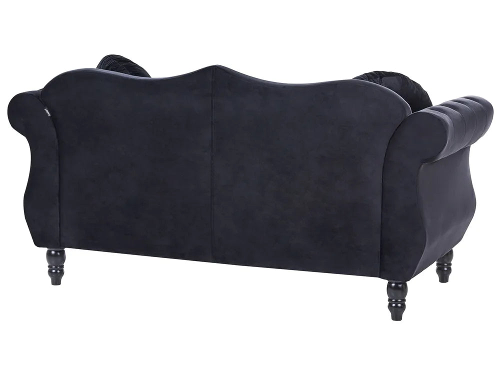 Sofa 2 Seater Velvet Black Drinel