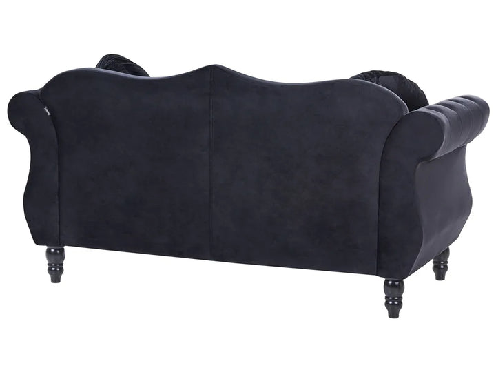 Sofa 2 Seater Velvet Black Drinel