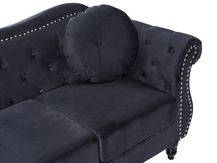 Sofa 2 Seater Velvet Black Drinel