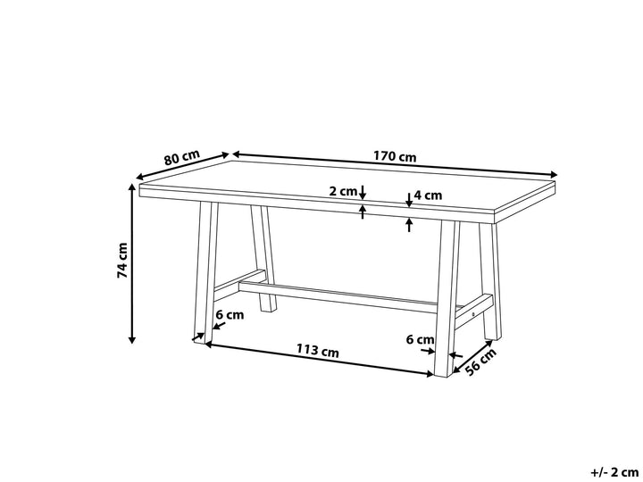 Scania Garden Dining Table 170 cm 80 cm Acacia Wood White