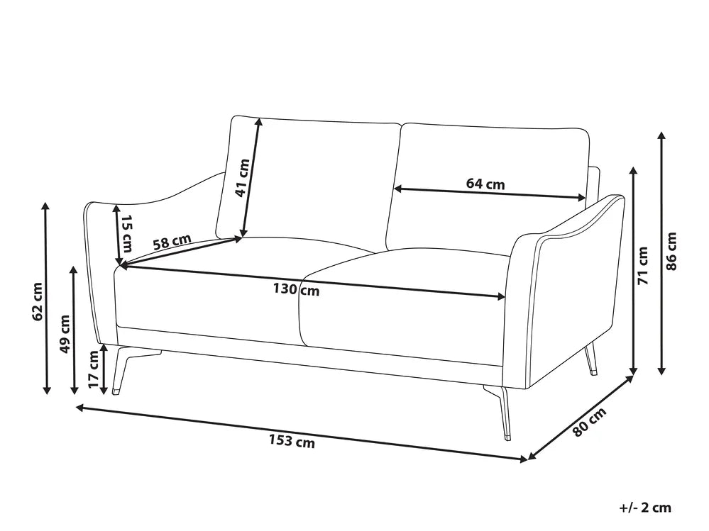 Sofa 2 Seater Fabric Off-White Maisie
