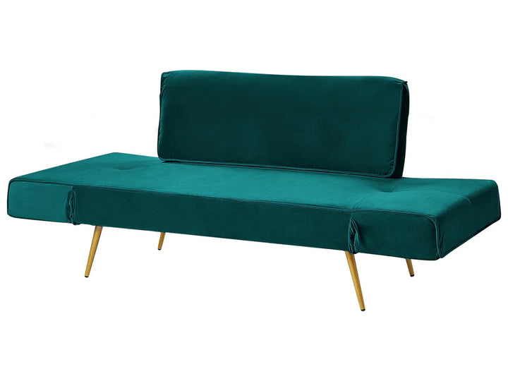 Sofa Bed 2 Seater Velvet Emerald Green Allmon