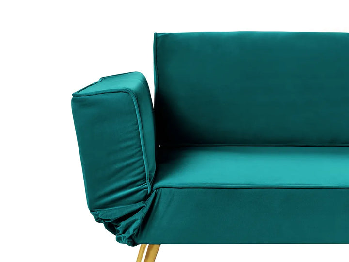 Sofa Bed 2 Seater Velvet Emerald Green Allmon