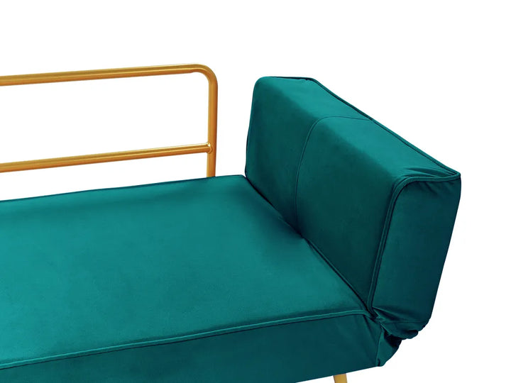 Sofa Bed 2 Seater Velvet Emerald Green Allmon