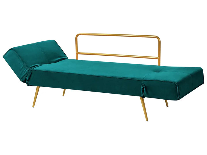 Sofa Bed 2 Seater Velvet Emerald Green Allmon
