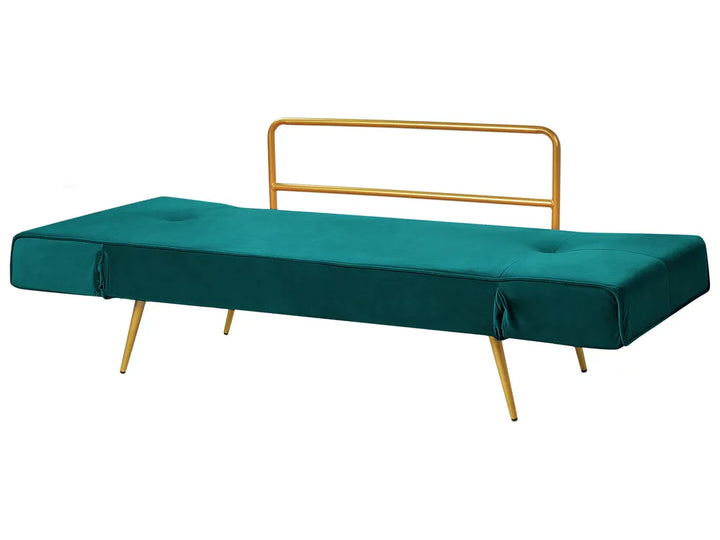 Sofa Bed 2 Seater Velvet Emerald Green Allmon