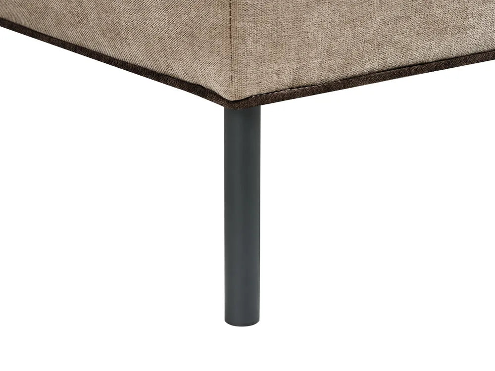 Corner Sofa 3 Seater Chenille Light Brown Right Hand Danva