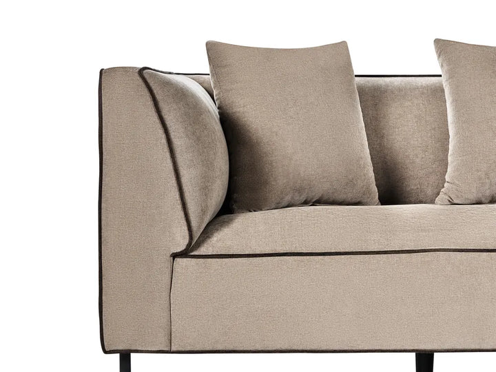 Corner Sofa 3 Seater Chenille Light Brown Right Hand Danva