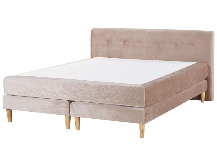 Velvet EU Super King Size Divan Bed Beige Marquise