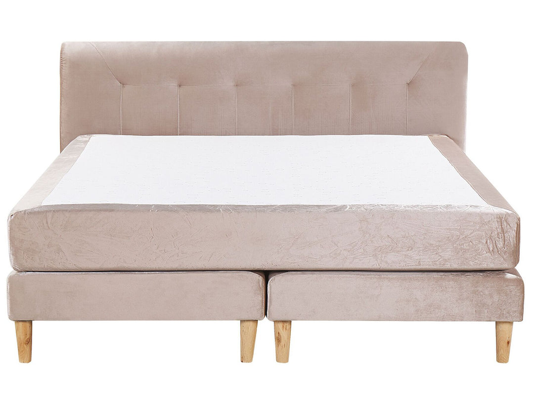 Velvet EU Super King Size Divan Bed Beige Marquise