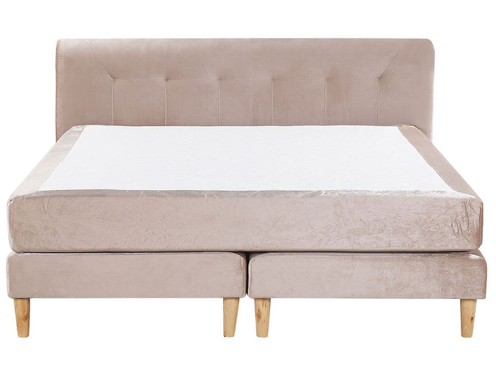 Velvet EU Super King Size Divan Bed Beige Marquise