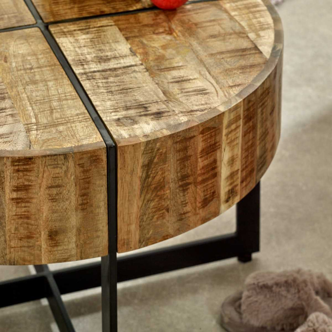 Surrey Solid Wood Coffee Table With Metal Legs