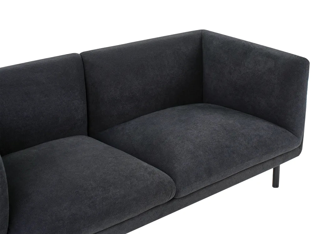 Sofa 2 Seater Fabric Black Gilardo
