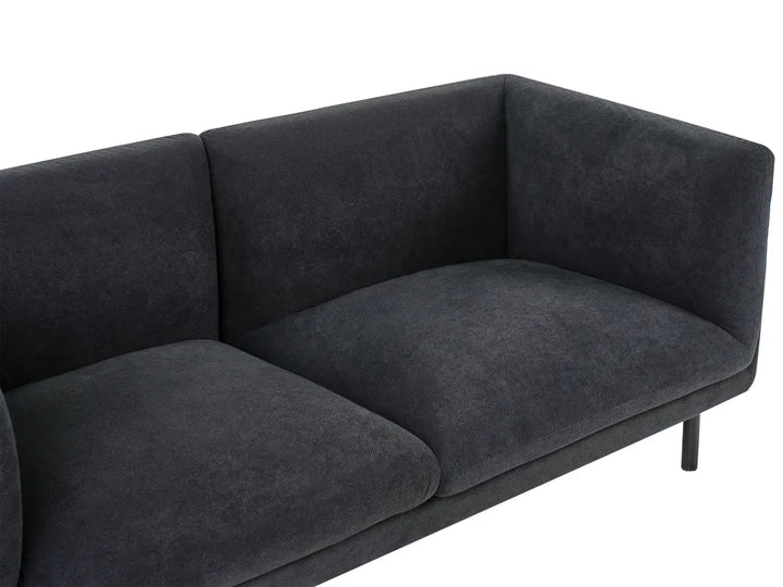 Sofa 2 Seater Fabric Black Gilardo