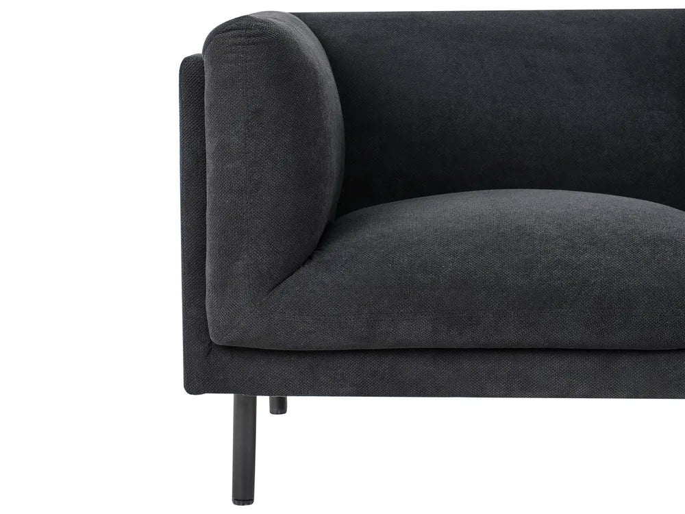 Sofa 2 Seater Fabric Black Gilardo
