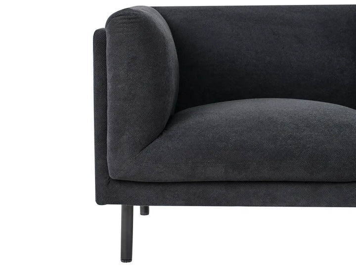 Sofa 2 Seater Fabric Black Gilardo