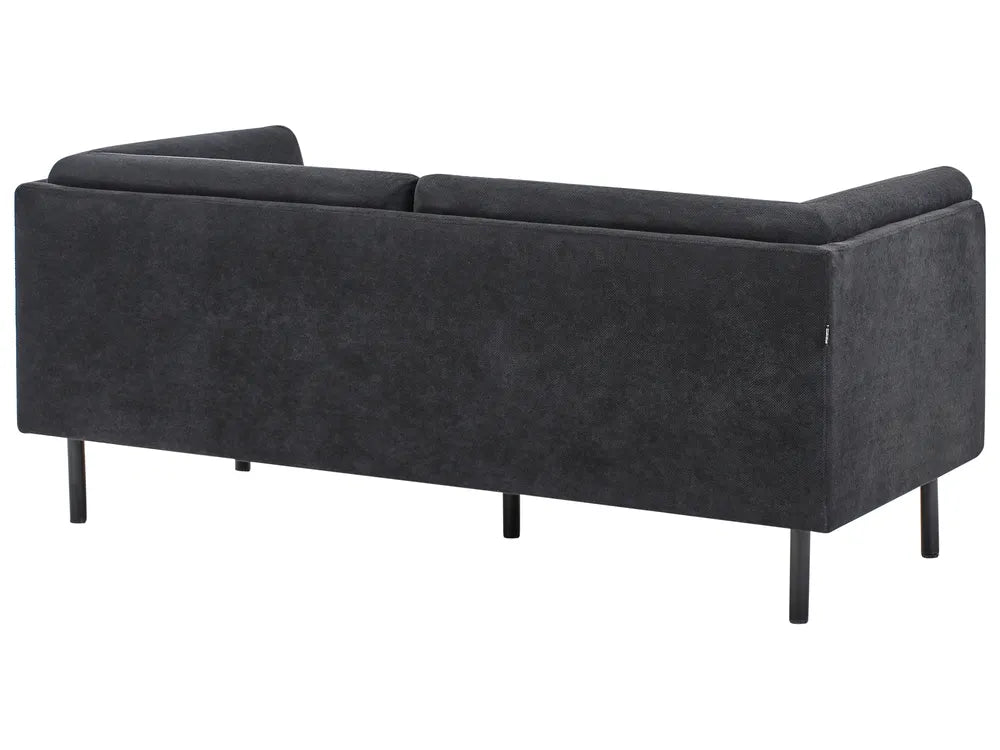 Sofa 2 Seater Fabric Black Gilardo
