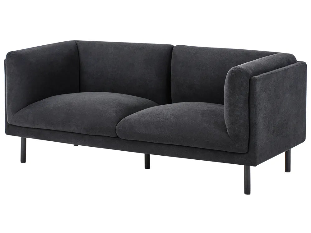 Sofa 2 Seater Fabric Black Gilardo