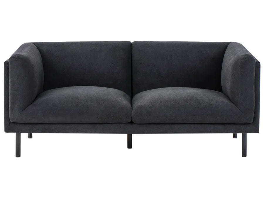 Black fabric 2-seater sofa with modern design