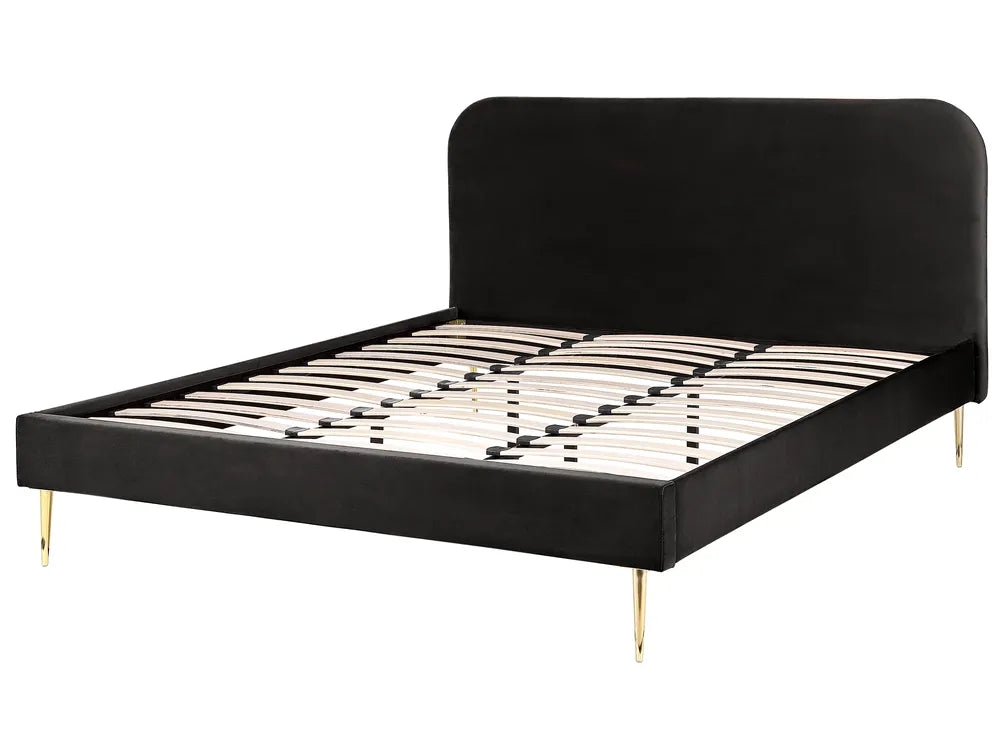 Bed Velvet 180 x 200 cm (EU Super King) Black Arnasia