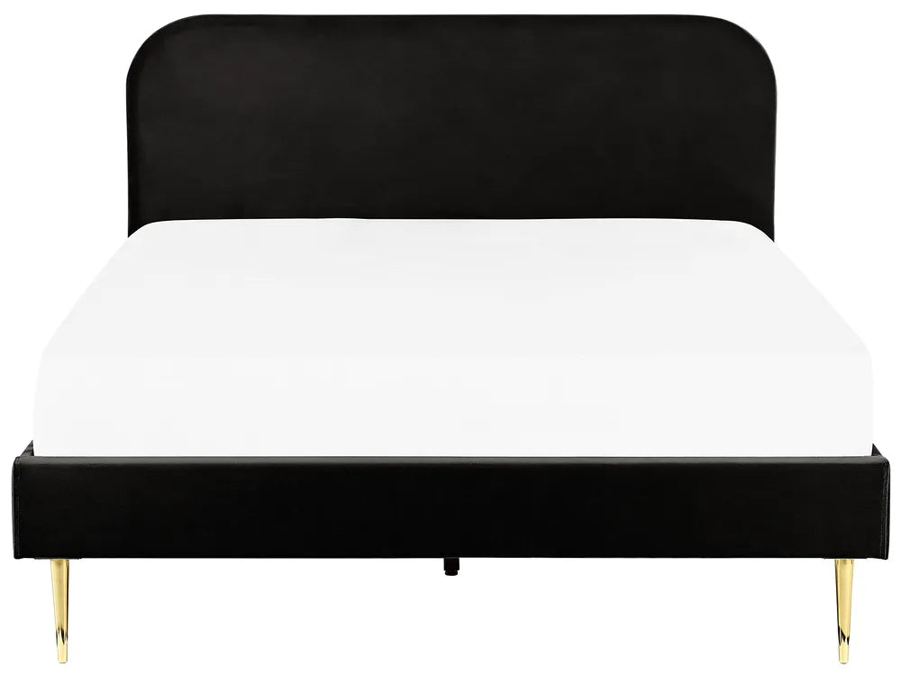Bed Velvet 180 x 200 cm (EU Super King) Black Arnasia