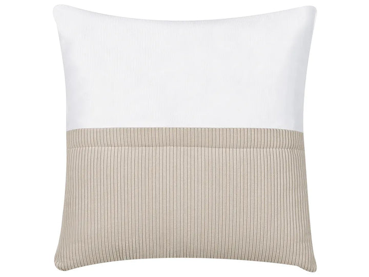 Corner Sofa 4 Seater Corduroy Beige with Ottoman Right Hand Lecanto