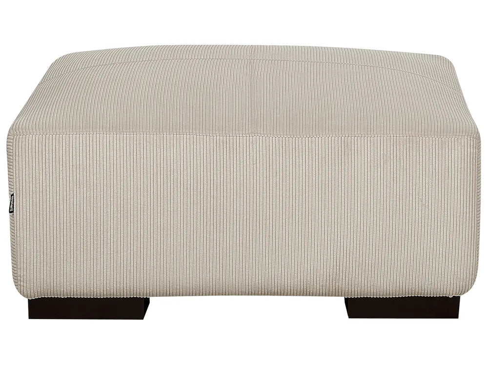 Corner Sofa 4 Seater Corduroy Beige with Ottoman Right Hand Lecanto