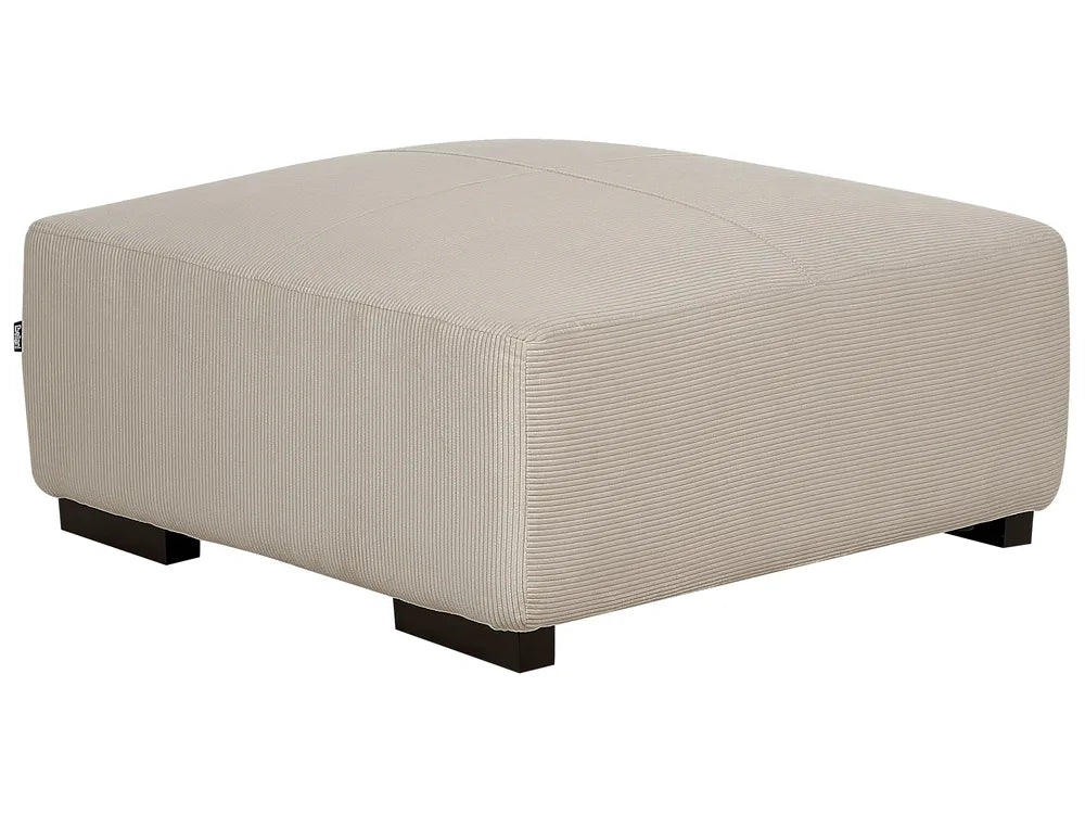 Corner Sofa 4 Seater Corduroy Beige with Ottoman Right Hand Lecanto