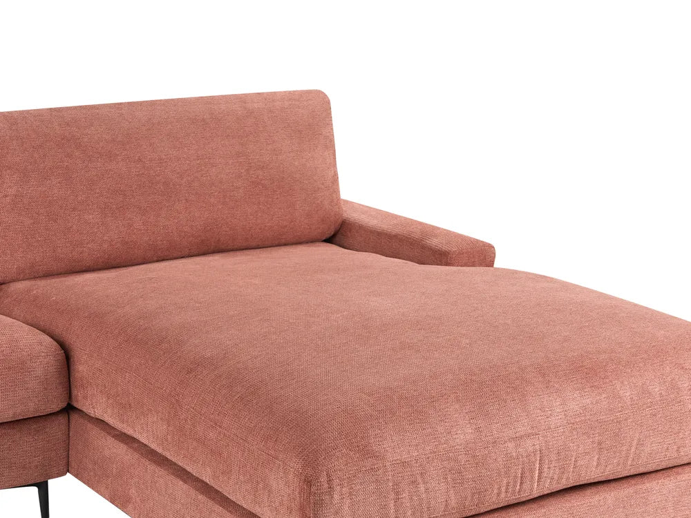 Corner Sofa 3 Seater Fabric Red Left Hand Emilio