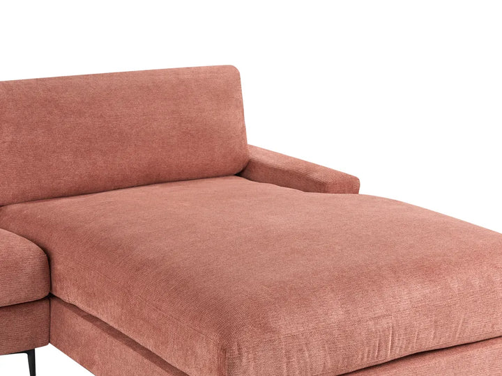 Corner Sofa 3 Seater Fabric Red Left Hand Emilio