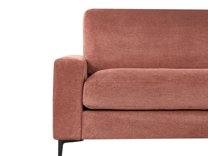 Corner Sofa 3 Seater Fabric Red Left Hand Emilio