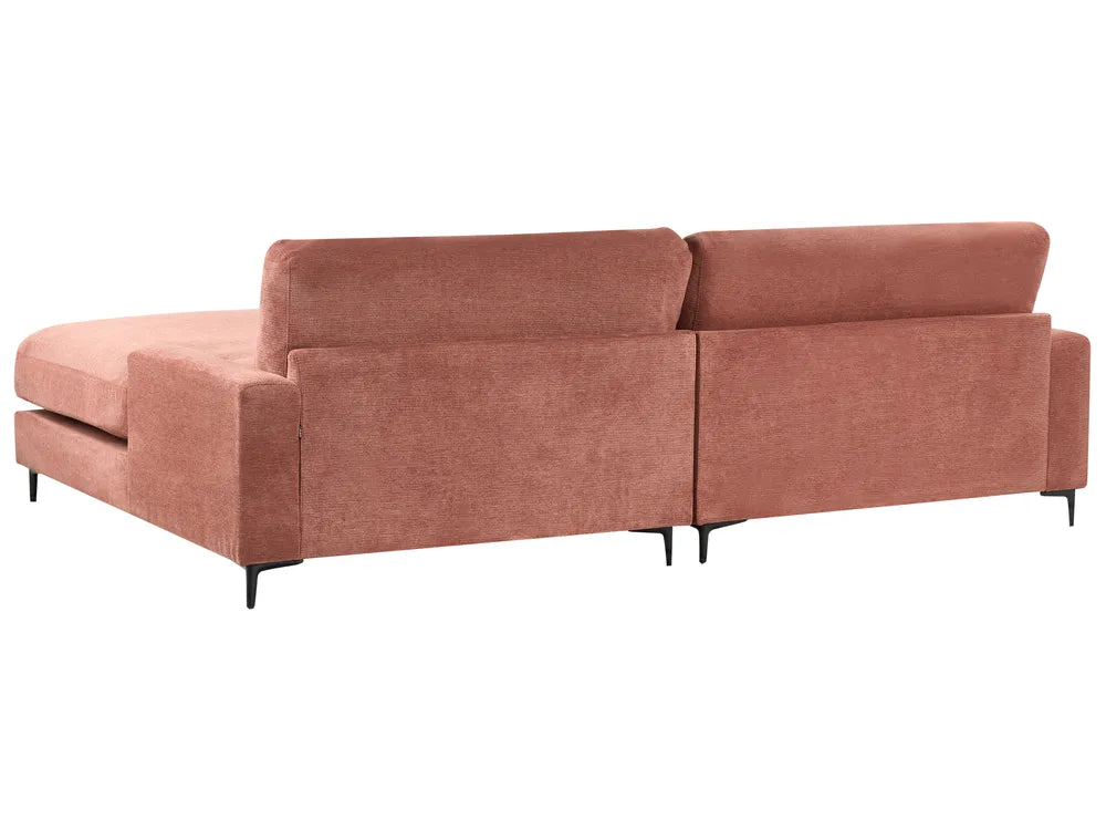 Corner Sofa 3 Seater Fabric Red Left Hand Emilio