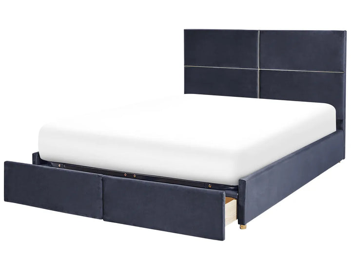 Ottoman Bed Velvet 180 x 200 cm (EU Super King) Black Clerise