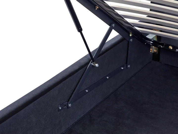 Ottoman Bed Velvet 180 x 200 cm (EU Super King) Black Clerise