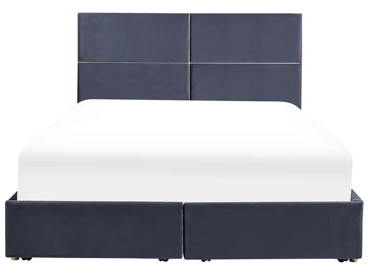 Ottoman Bed Velvet 180 x 200 cm (EU Super King) Black Clerise