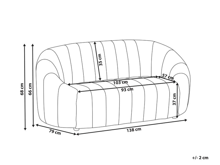 Sofa 2 Seater Velvet Off-White Maggie