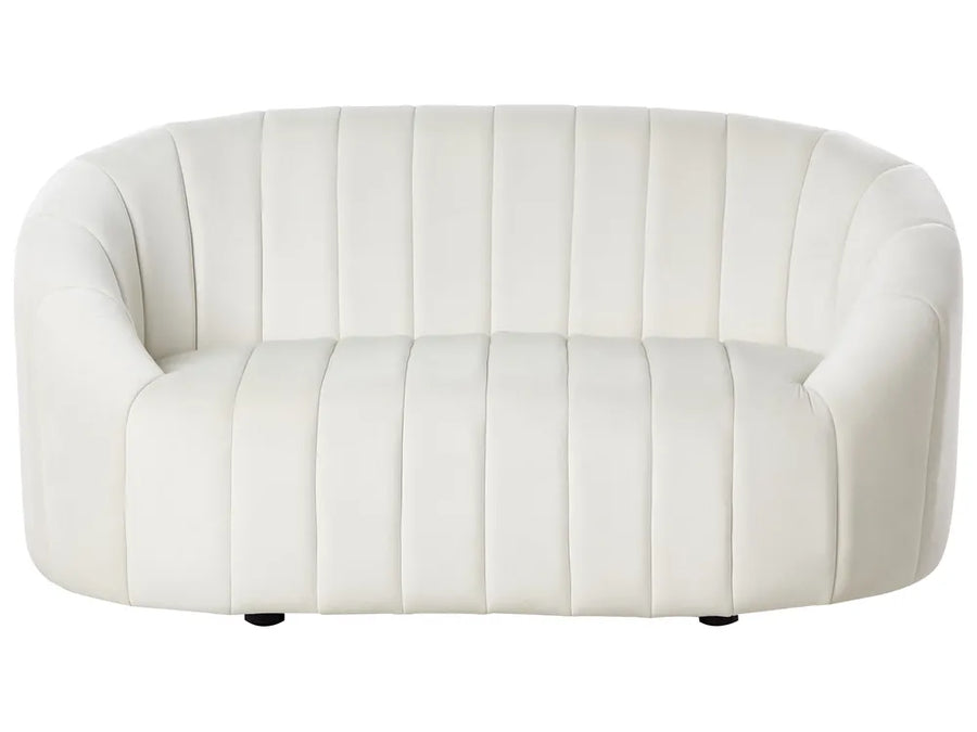 White quilted sofa on a white background