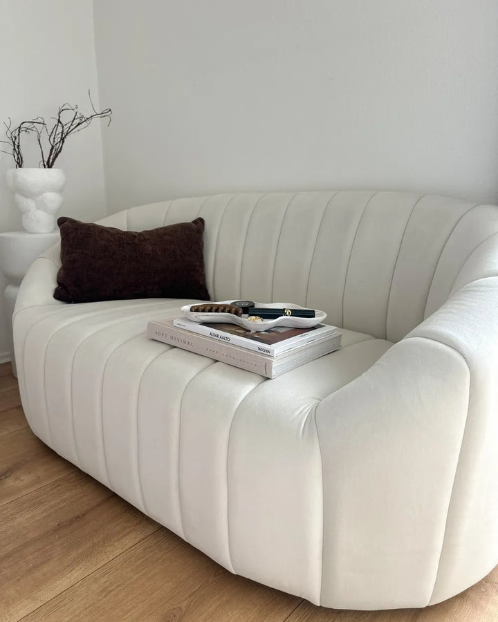 Sofa 2 Seater Velvet Off-White Maggie