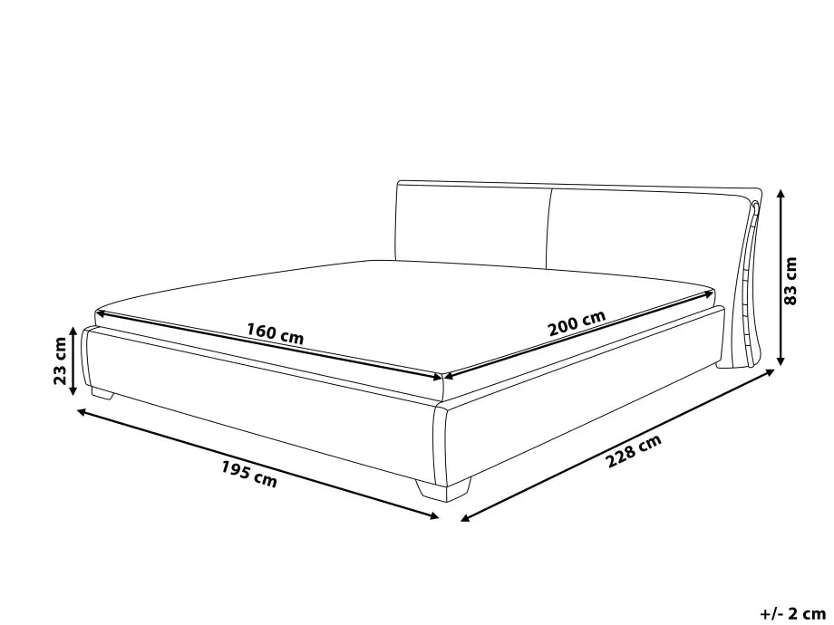 Waterbed Leather 160 x 200 cm (EU King Size) Gold Arlex